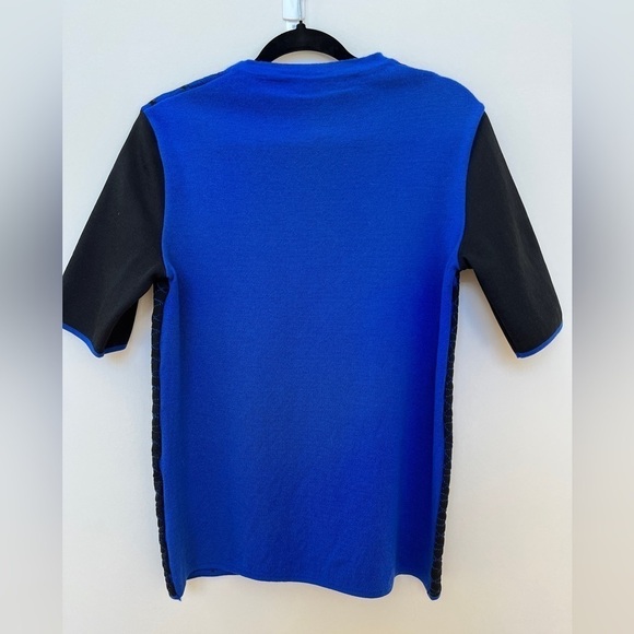 SWEATER 20.52 Short Sleeve Crew Neck Made Italy Minimalist Geometric Modern Chic - Picture 3 of 12